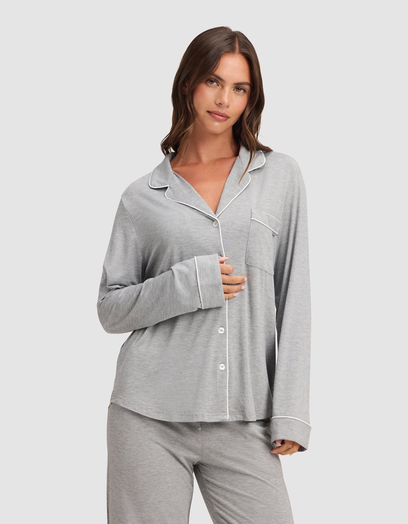 Women's Bamboo Stretch-Knit Long Sleeve Pajama Top - Image 45