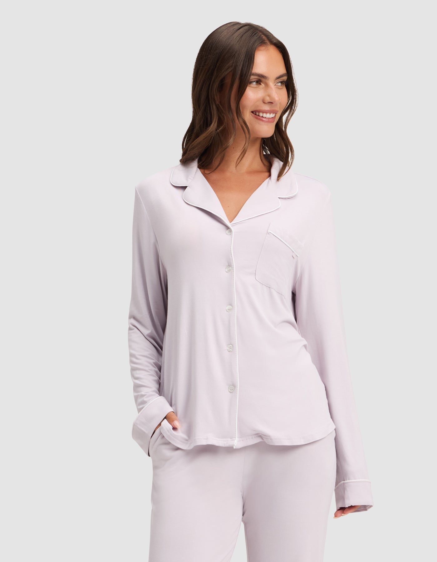 Women's Bamboo Stretch-Knit Long Sleeve Pajama Top - Image 55