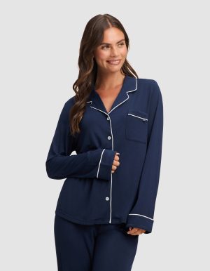 Women's Bamboo Stretch-Knit Long Sleeve Pajama Top