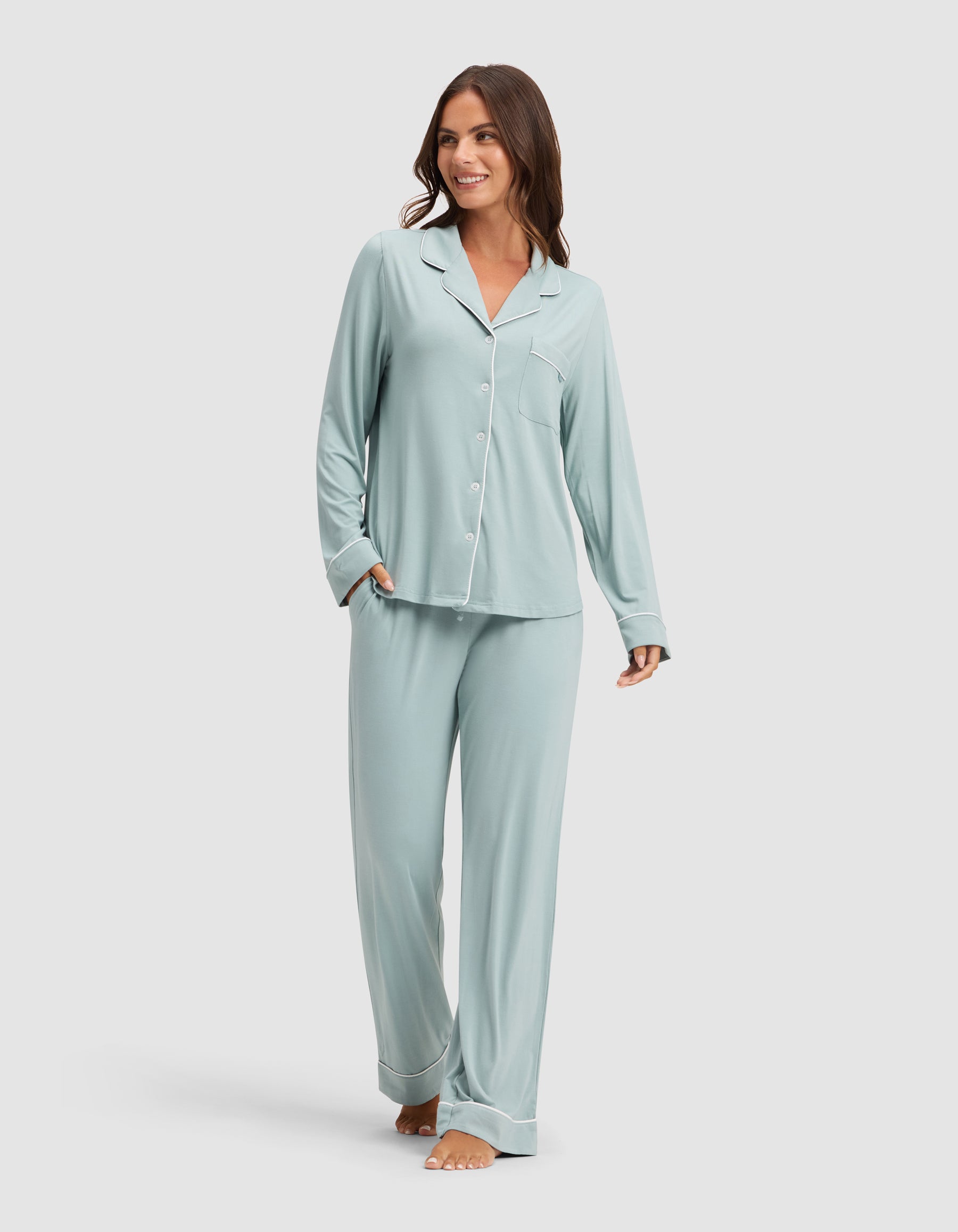 Women's Bamboo Stretch-Knit Long Sleeve Pajama Set - Image 16