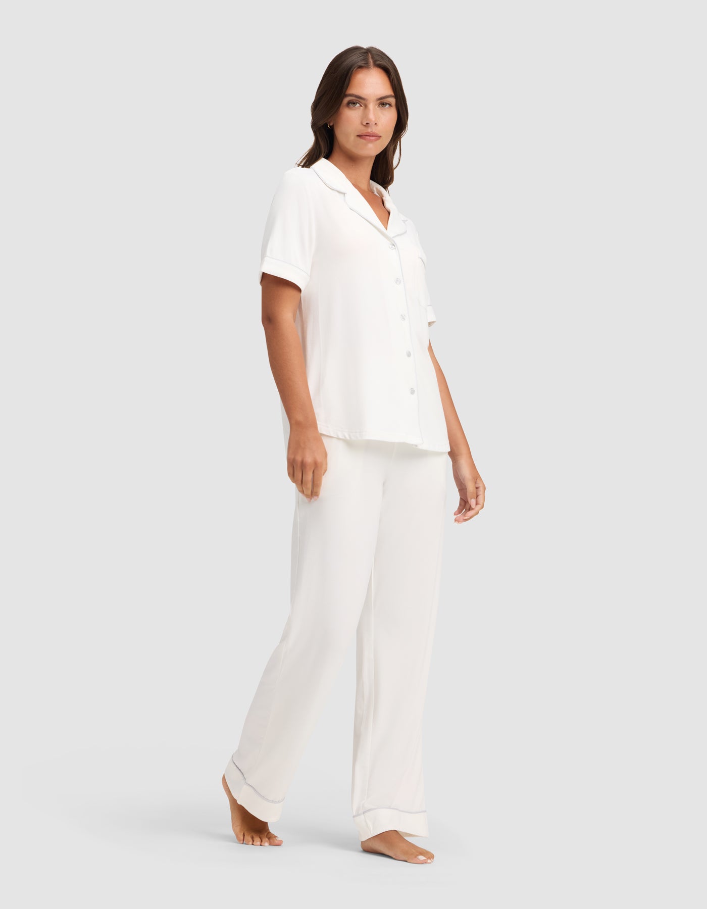 Women's Bamboo Stretch-Knit Short Sleeve & Pant Pajama Set - Image 13