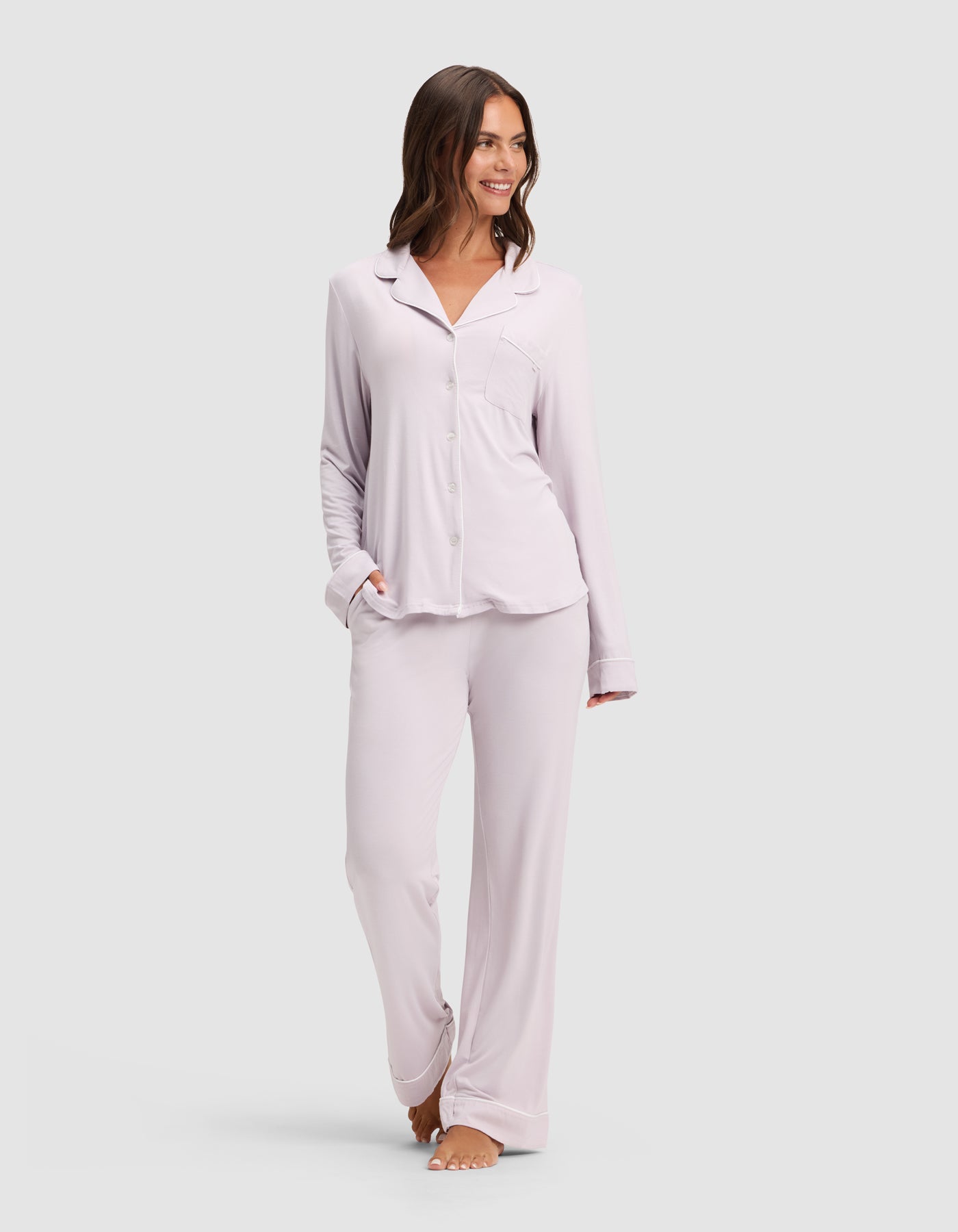 Women's Bamboo Stretch-Knit Long Sleeve Pajama Set - Image 37