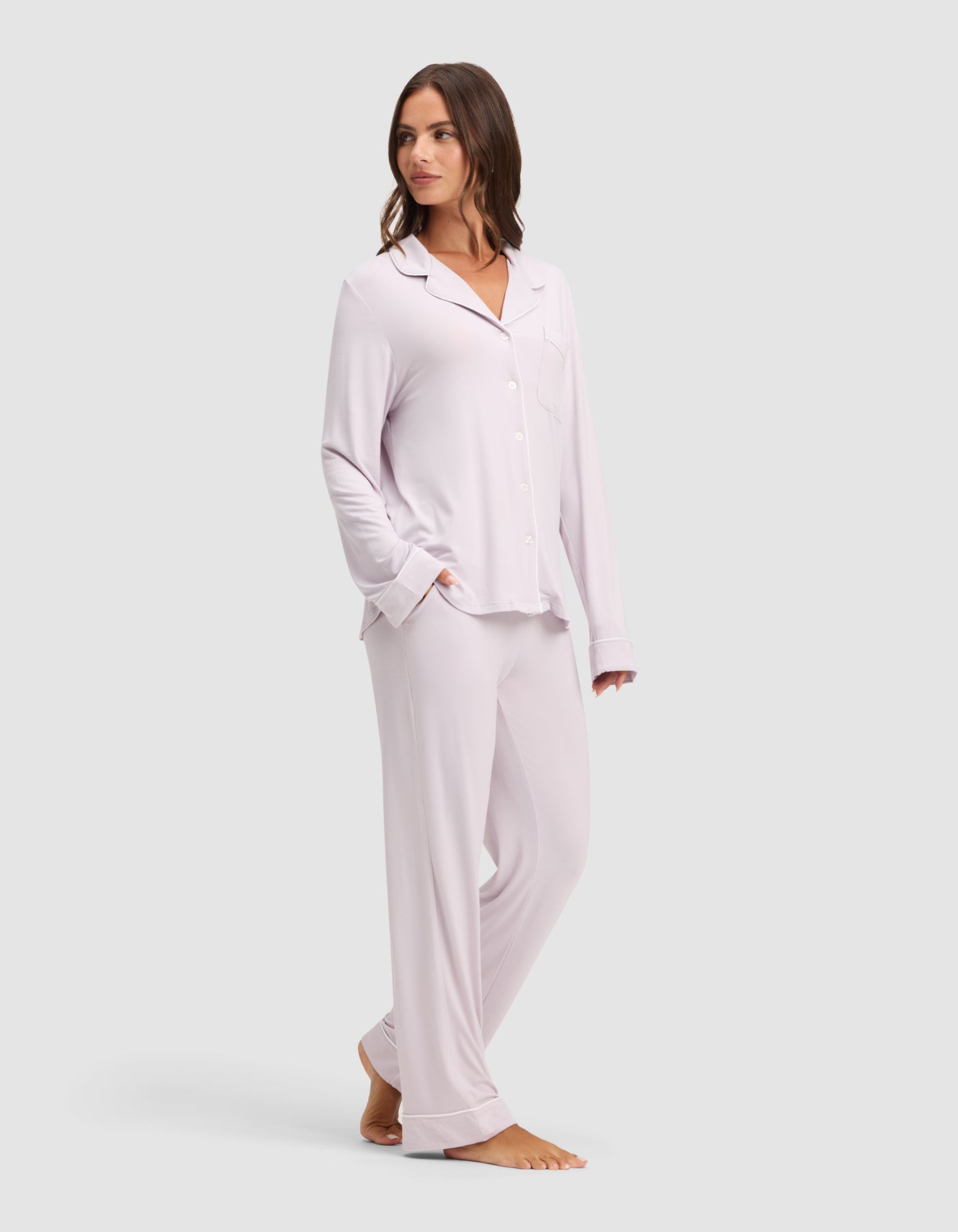 Women's Bamboo Stretch-Knit Long Sleeve Pajama Set - Image 38