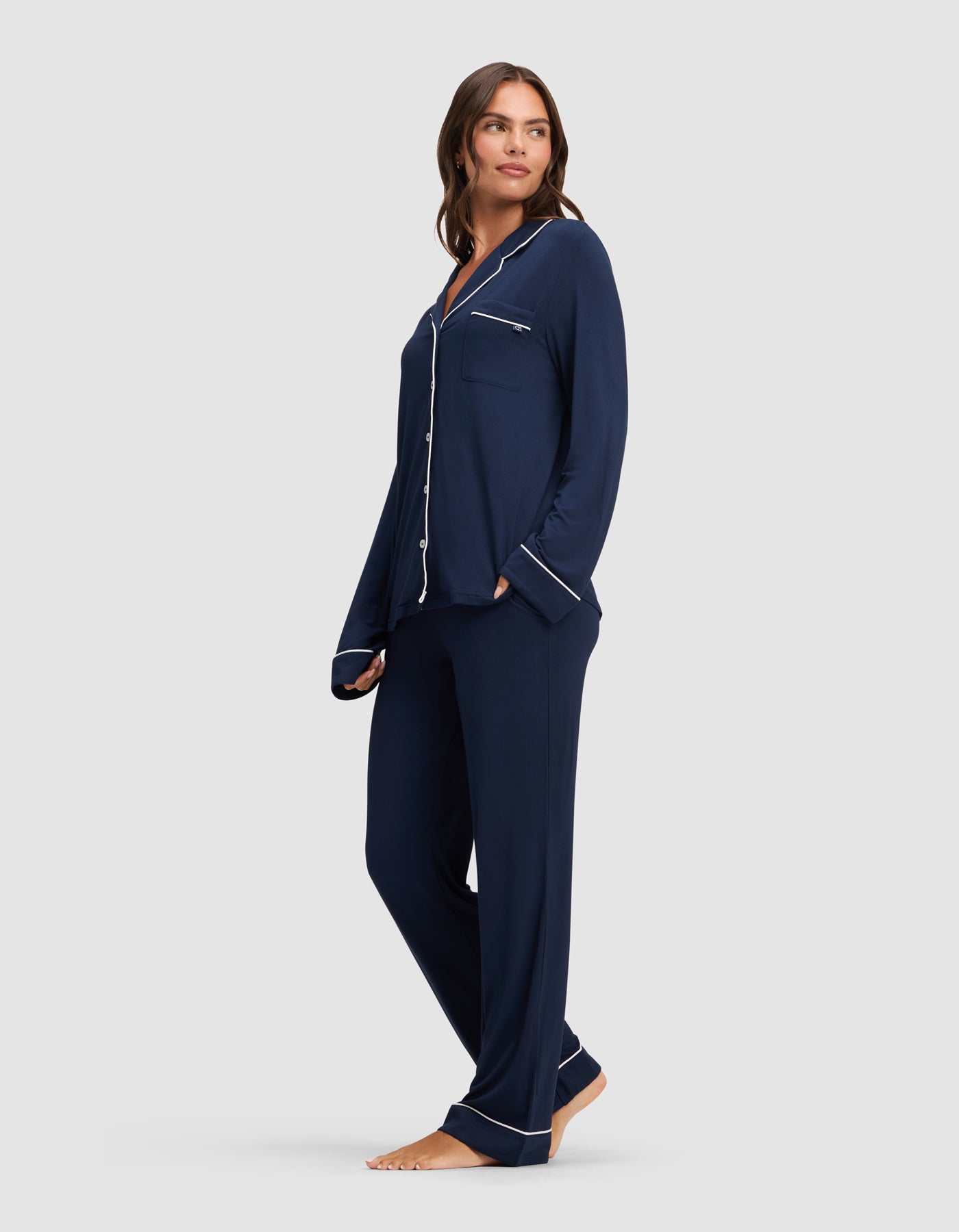 Women's Bamboo Stretch-Knit Long Sleeve Pajama Set - Image 2