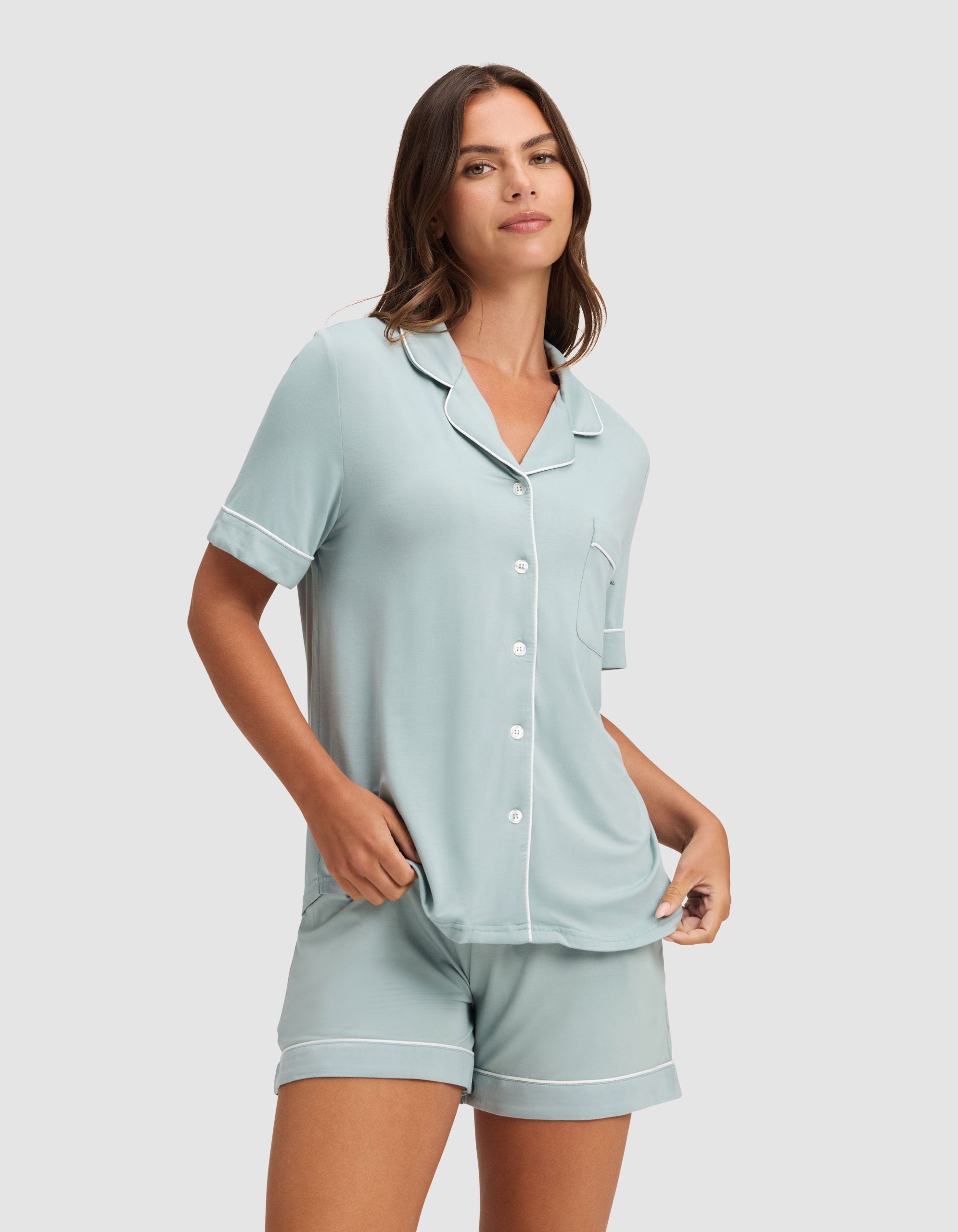 Women's Bamboo Stretch-Knit Short Sleeve Pajama Set - Image 23