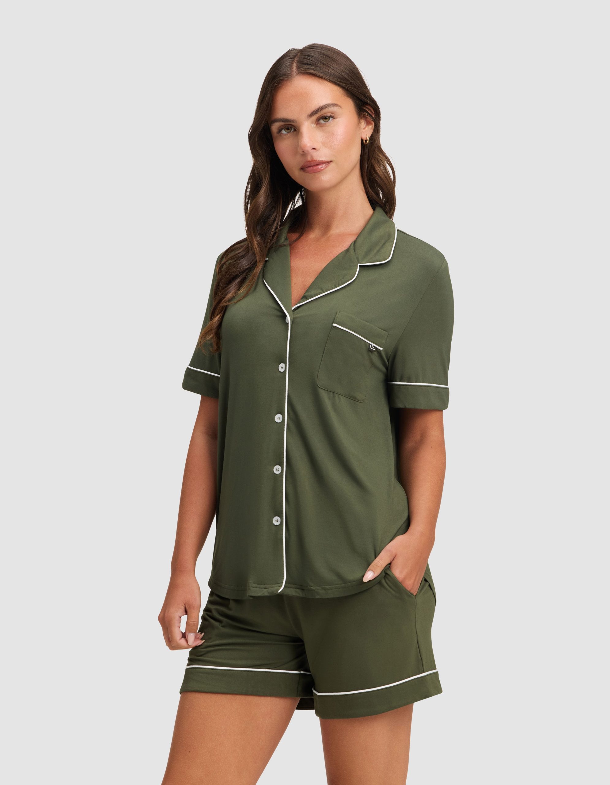 Women's Bamboo Stretch-Knit Short Sleeve Pajama Set - Image 40