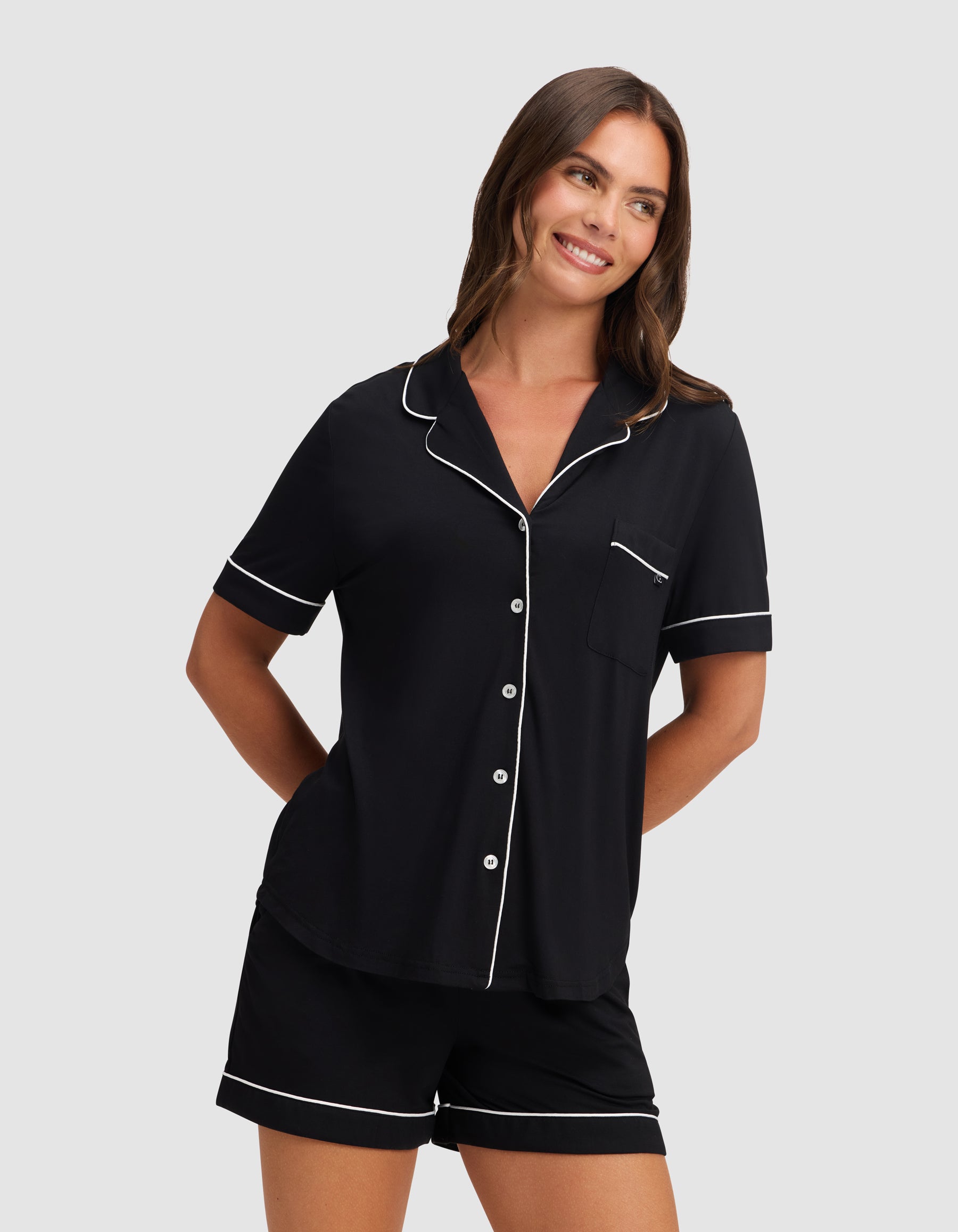 Women's Bamboo Stretch-Knit Short Sleeve Pajama Top - Image 14