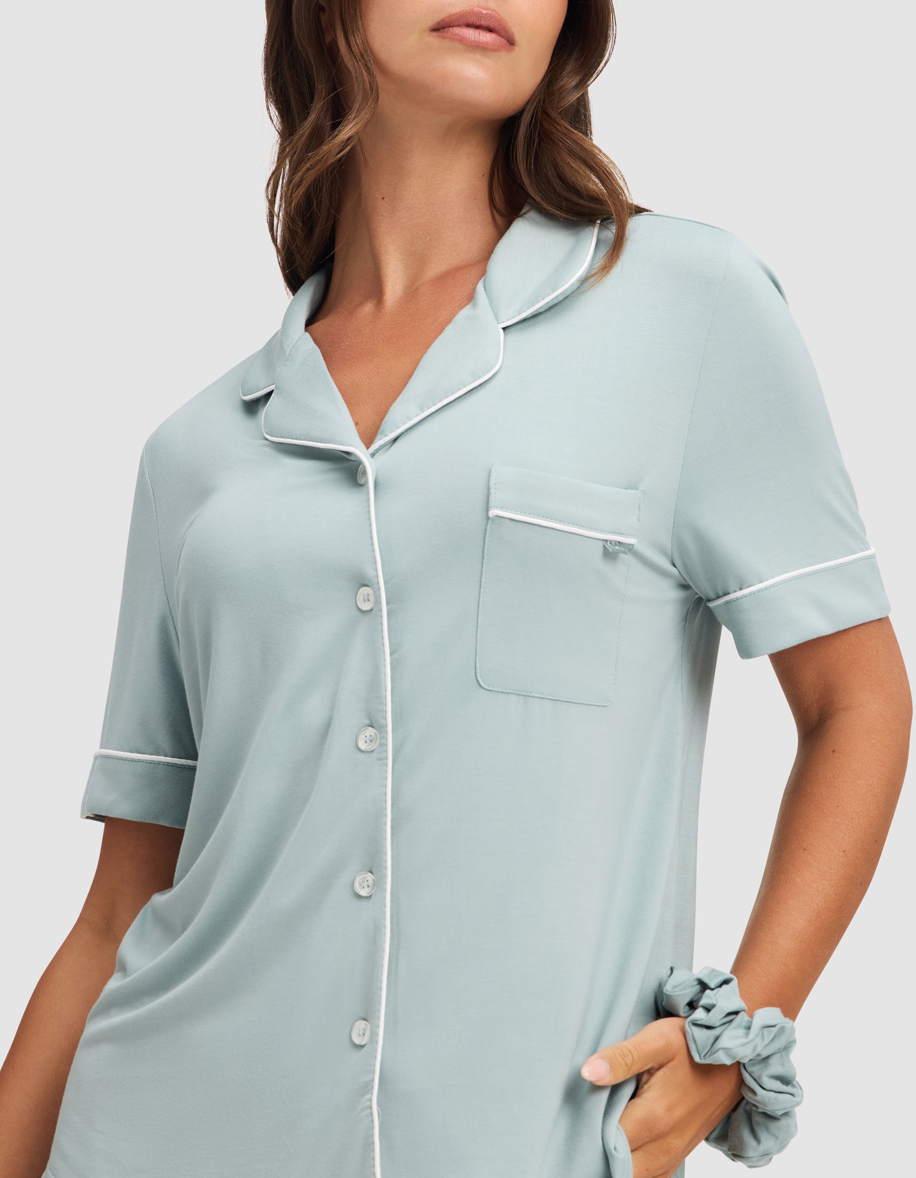 Women's Bamboo Stretch-Knit Short Sleeve Pajama Top - Image 42