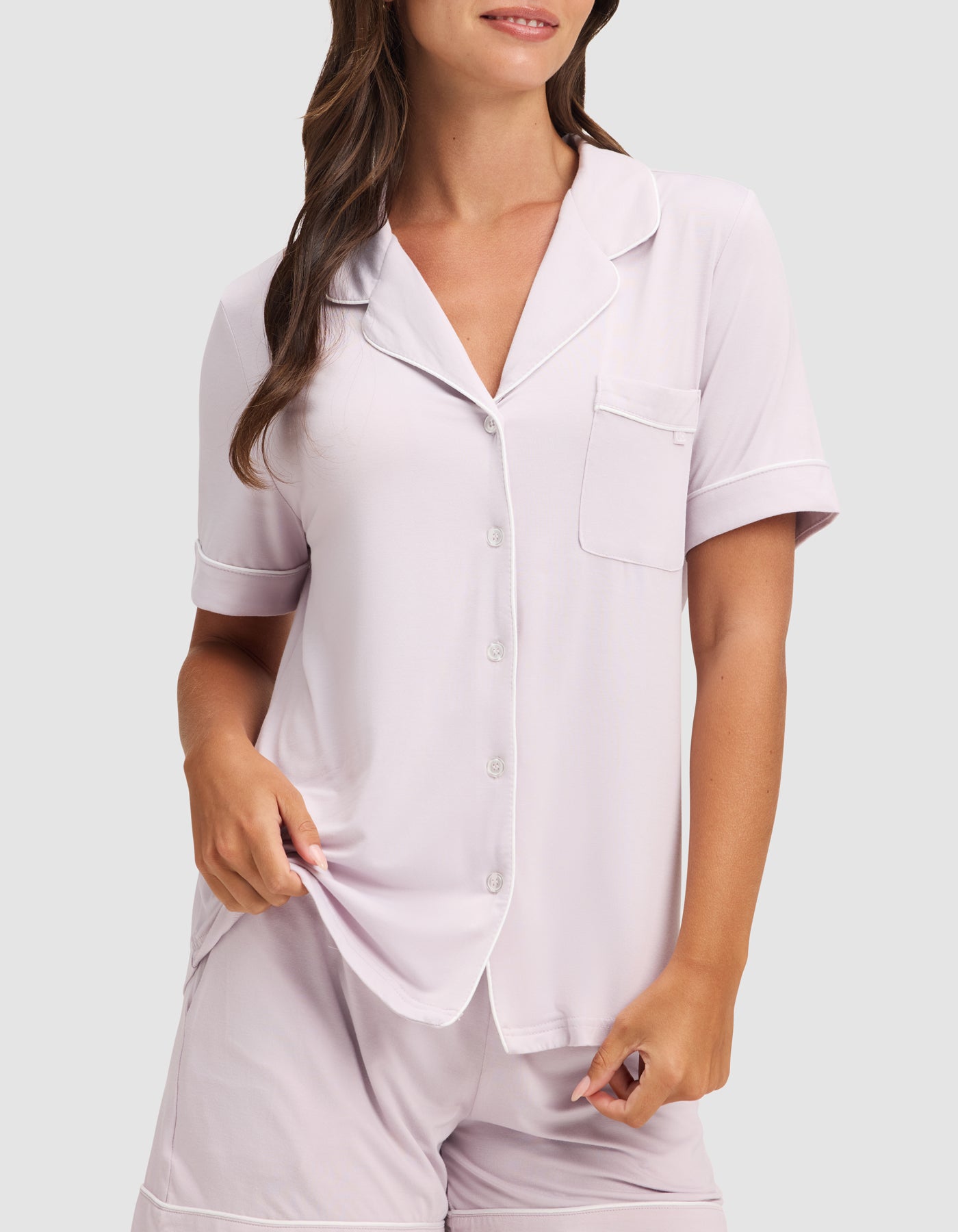 Women's Bamboo Stretch-Knit Short Sleeve Pajama Top - Image 27