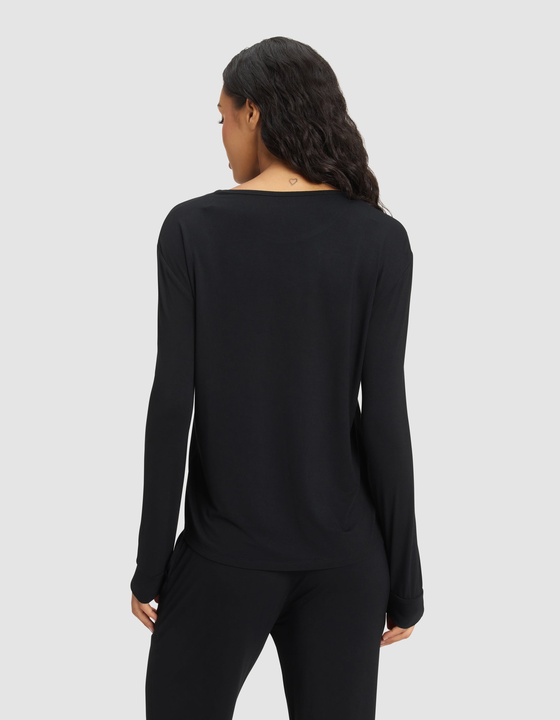 Women's Bamboo Stretch-Knit Long Sleeve Lounge Tee - Image 6