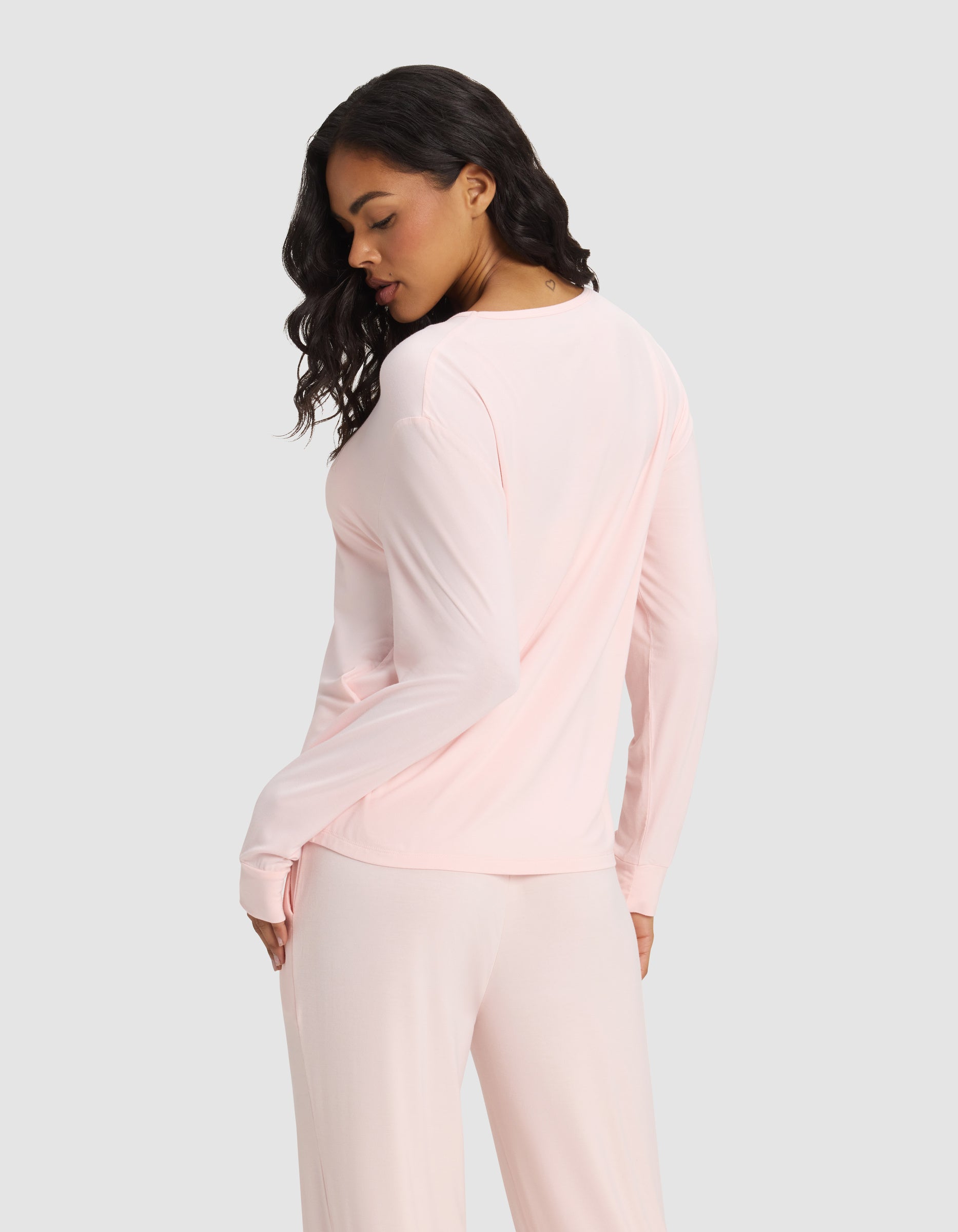 Women's Bamboo Stretch-Knit Long Sleeve Lounge Tee - Image 10