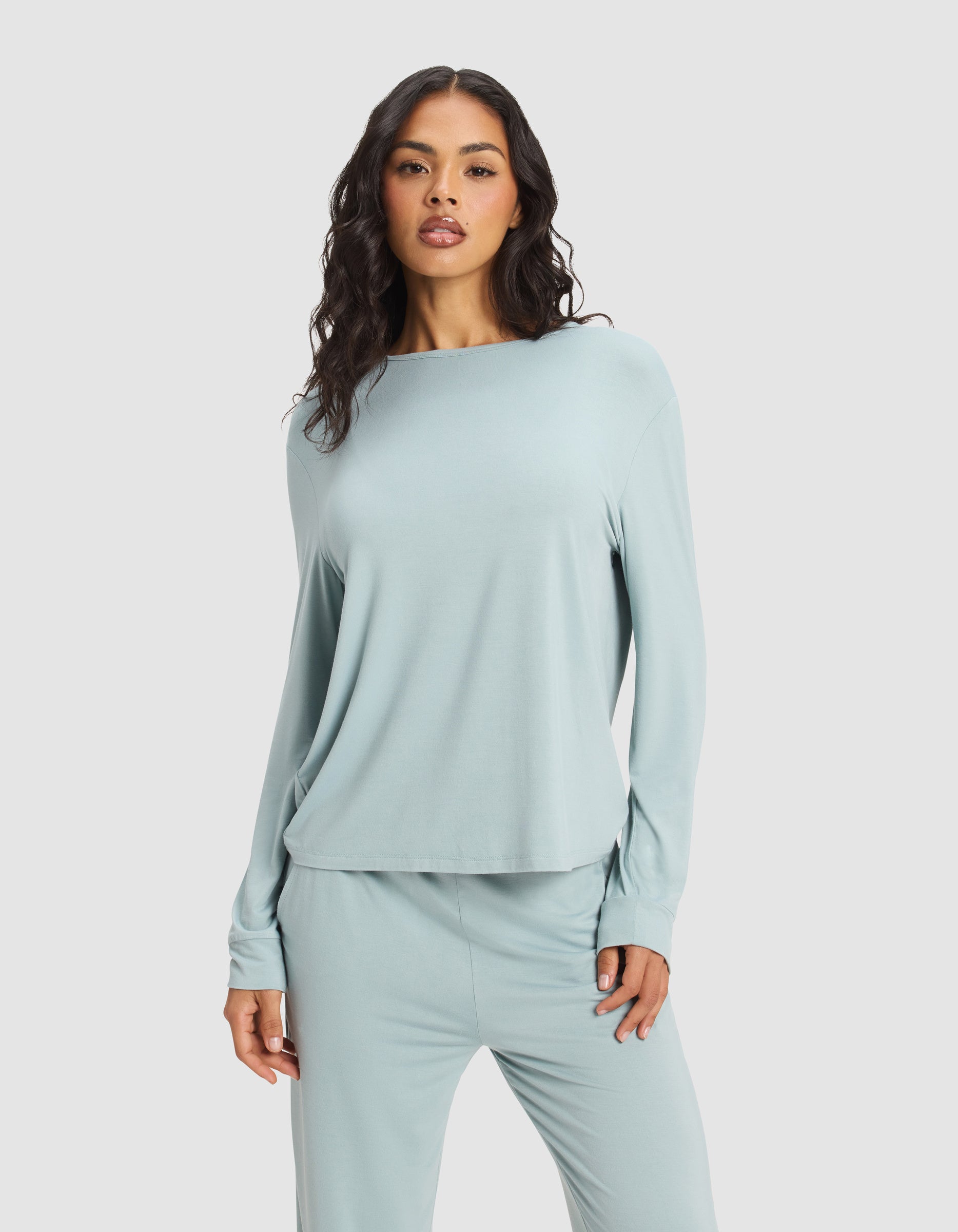 Women's Bamboo Stretch-Knit Long Sleeve Lounge Tee - Image 27