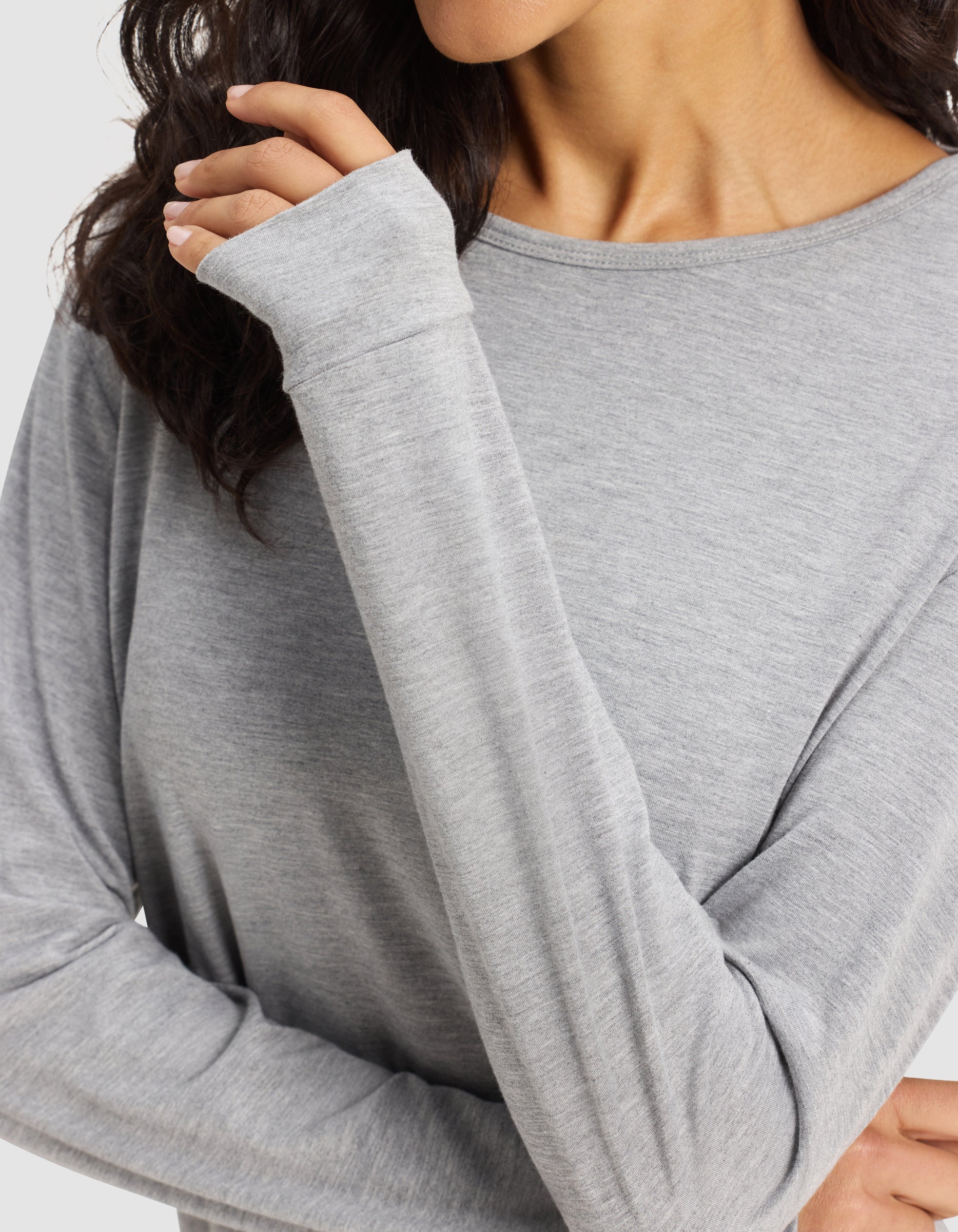 Women's Bamboo Stretch-Knit Long Sleeve Lounge Tee - Image 32