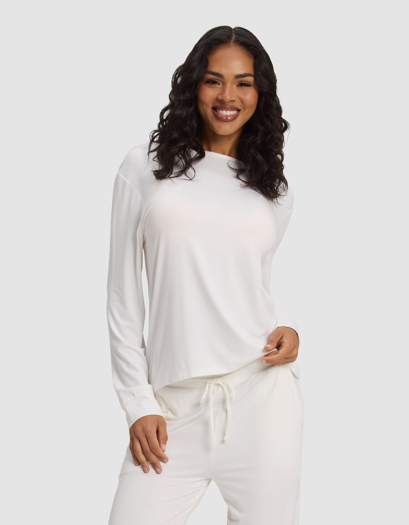 Women's Bamboo Stretch-Knit Long Sleeve Lounge Tee - Image 23