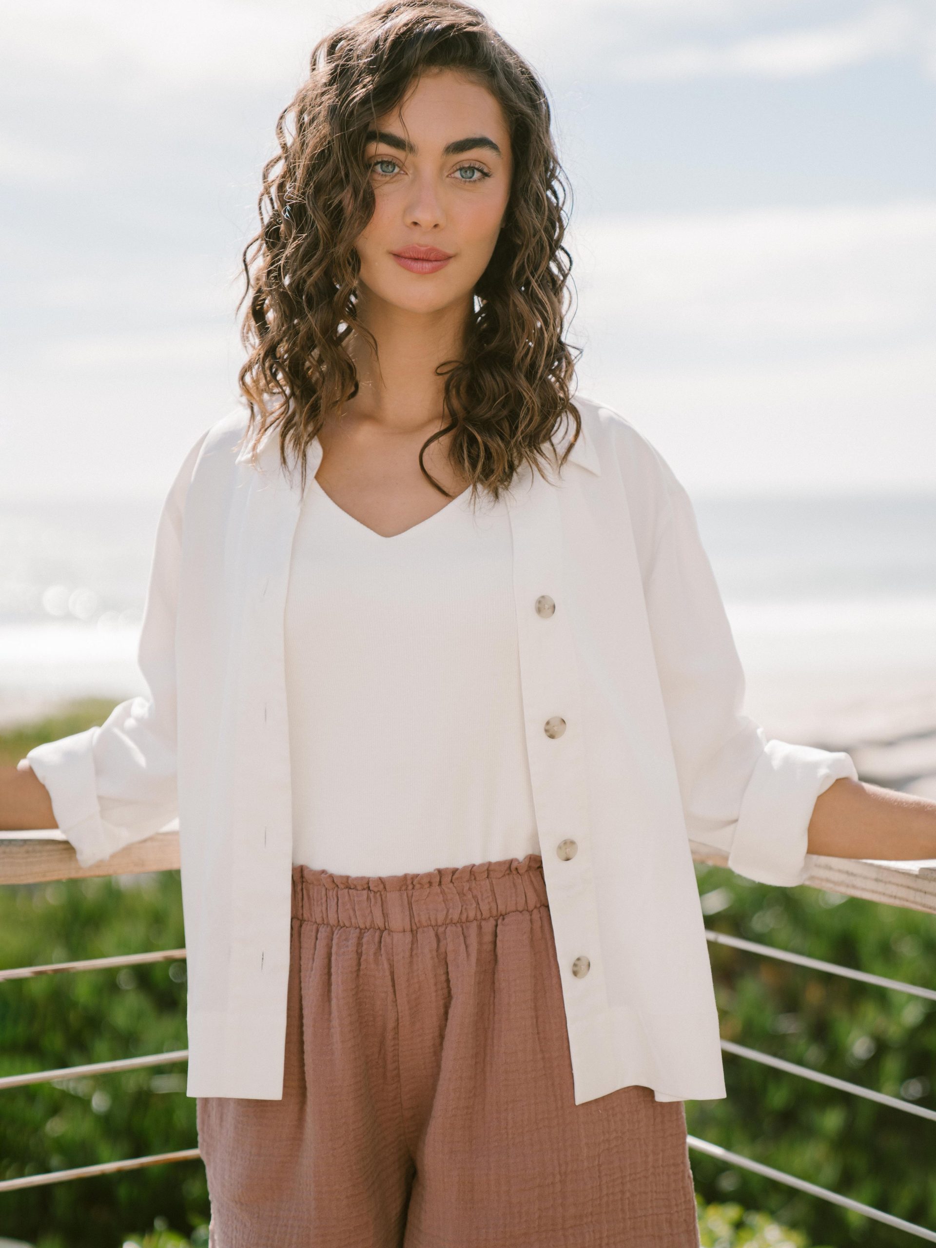 Women's Cozy Earth Coastal Comfort Long Sleeve Button Down - Last Chance - Image 5