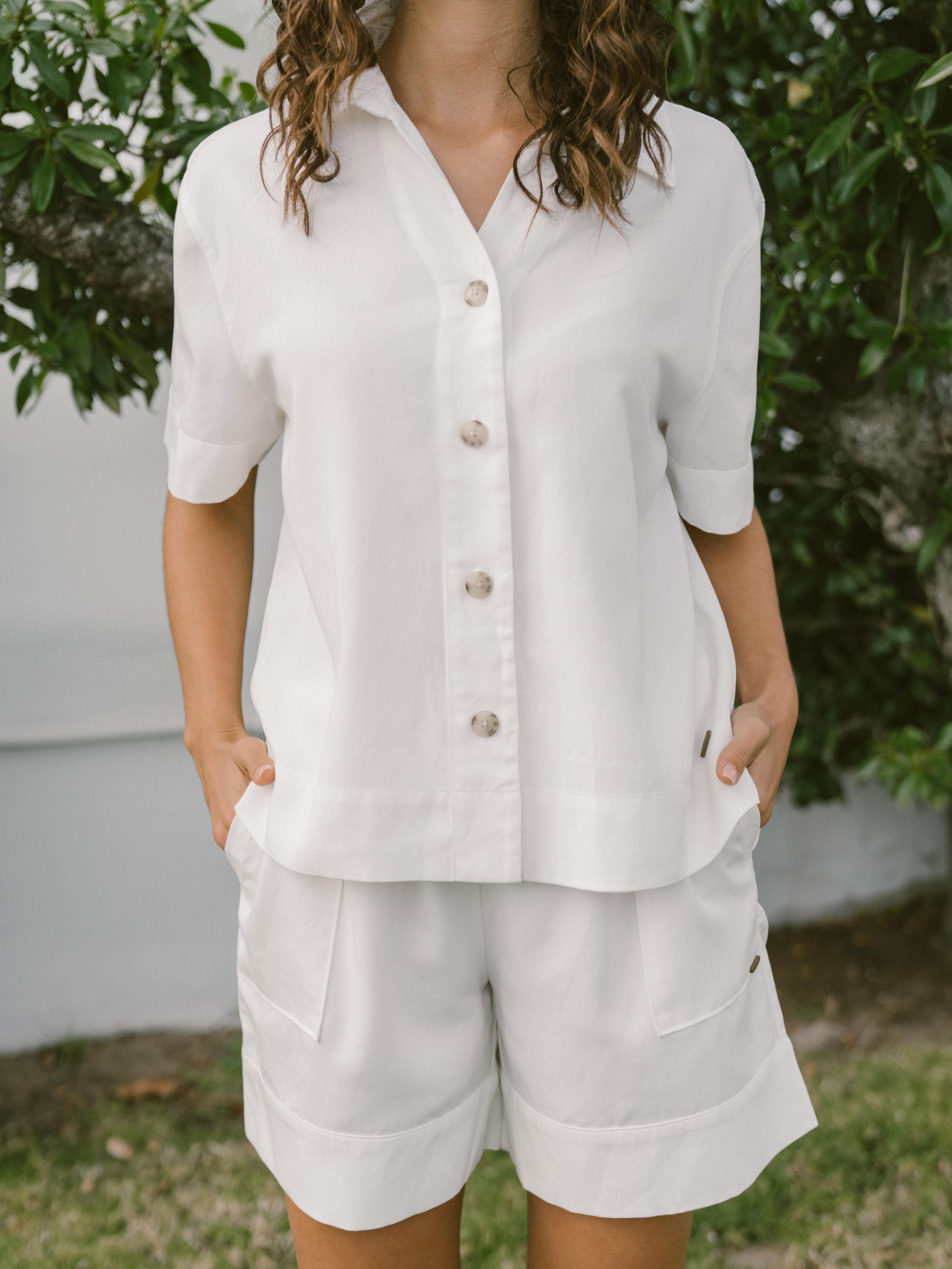 Women's Cozy Earth Coastal Comfort Short Sleeve Button Down - Last Chance - Image 4